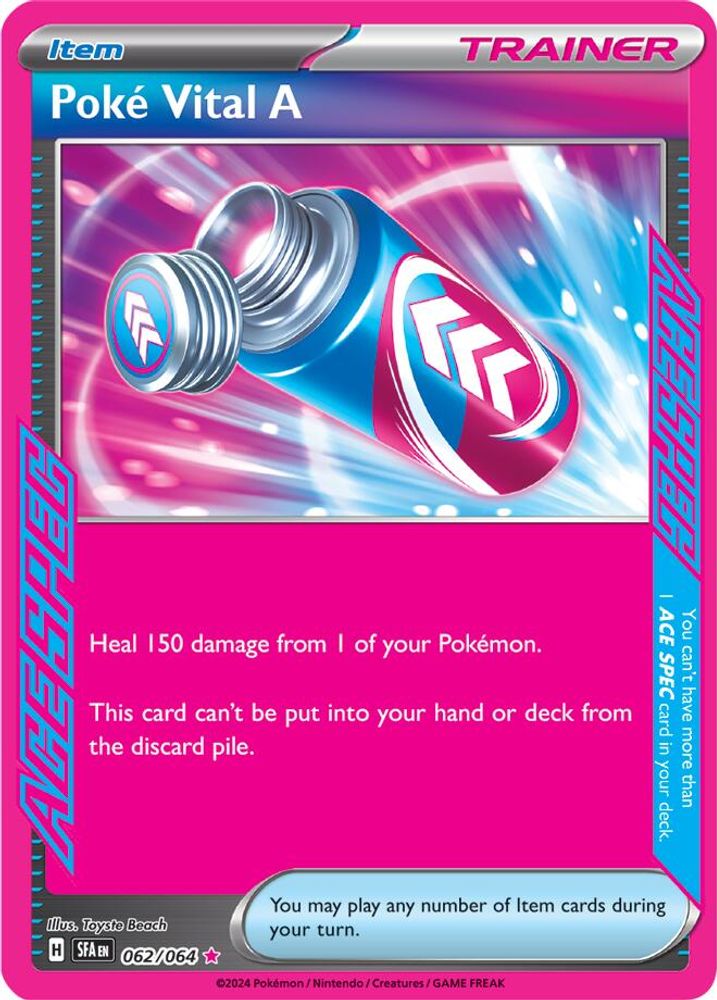 Poke Vital A 062  - Holofoil SV Shrouded Fable - ACE SPEC Rare