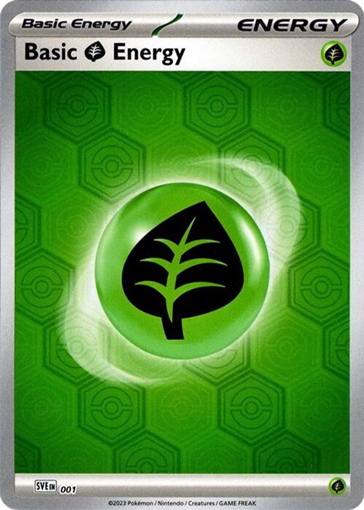 Basic Grass Energy 001  - Reverse Holofoil SV Shrouded Fable - Common