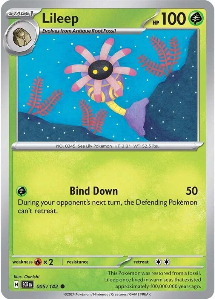 Lileep 005/142  - Reverse Holofoil SV07 Stellar Crown - Common