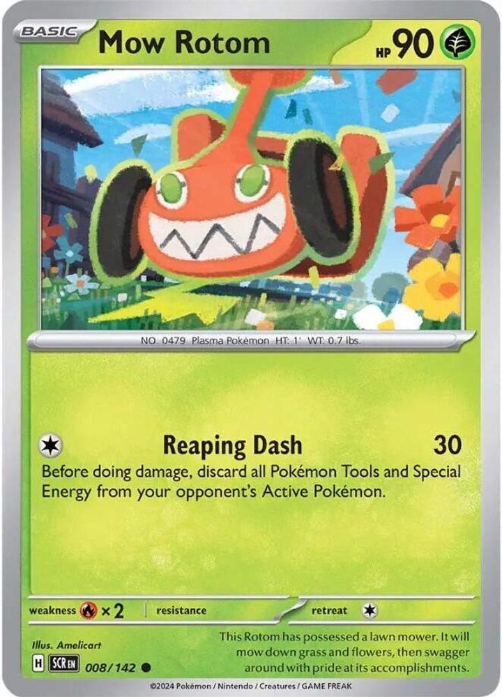 Mow Rotom 008  - Reverse Holofoil SV07 Stellar Crown - Common