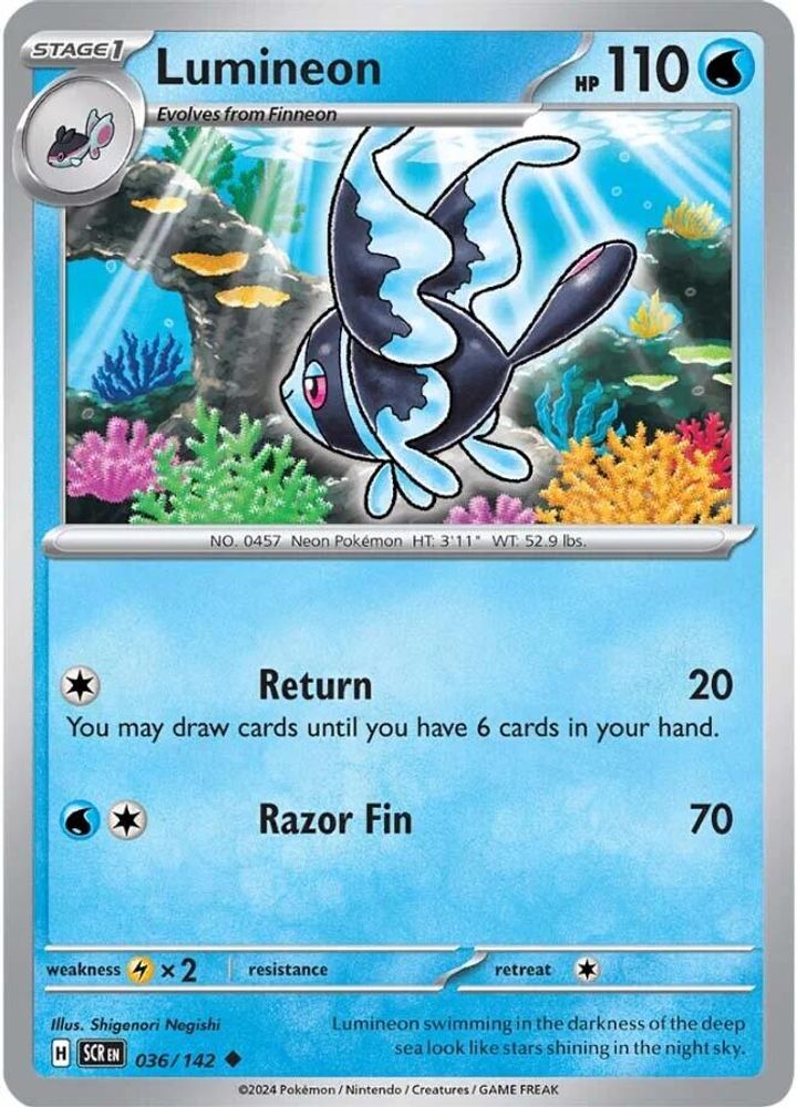Lumineon 036  - Reverse Holofoil SV07 Stellar Crown - Uncommon
