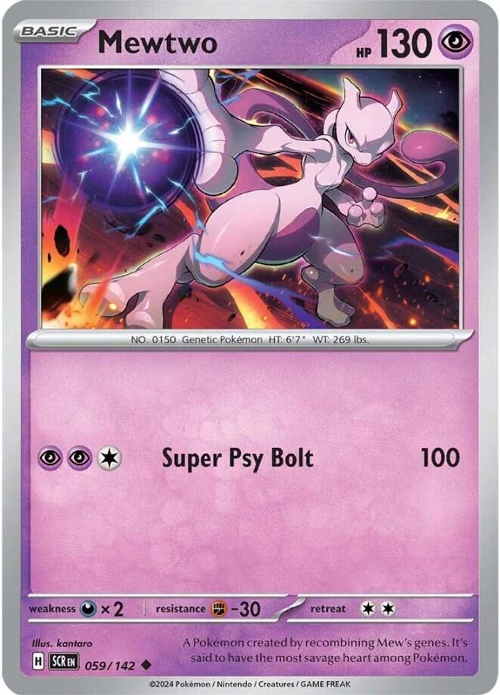 Mewtwo 059  - Reverse Holofoil SV07 Stellar Crown - Uncommon