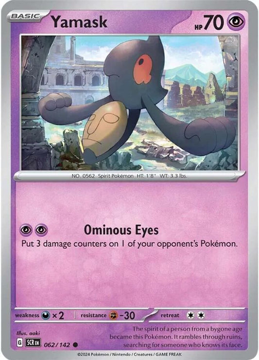 Yamask 062  - Reverse Holofoil SV07 Stellar Crown - Common