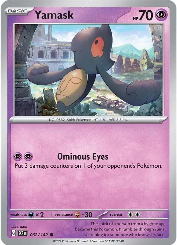 Yamask 062  - Reverse Holofoil SV07 Stellar Crown - Common