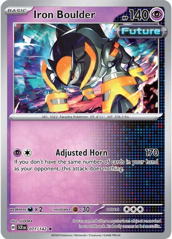 Iron Boulder 071  - Reverse Holofoil SV07 Stellar Crown - Rare