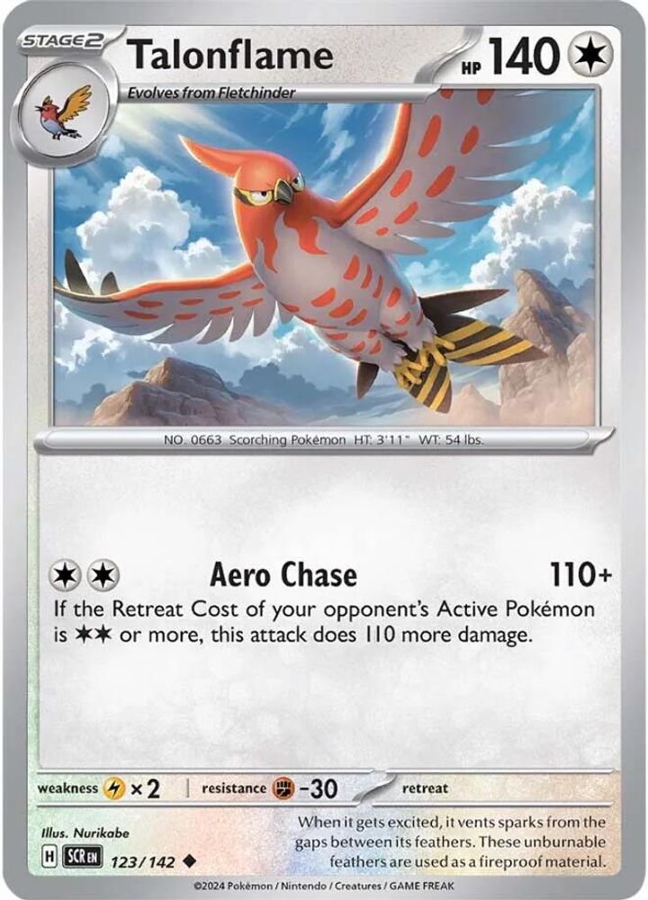 Talonflame 123  - Reverse Holofoil SV07 Stellar Crown - Uncommon