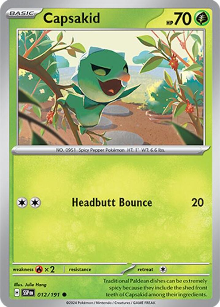 Capsakid 012  - Reverse Holofoil SV08 Surging Sparks - Common