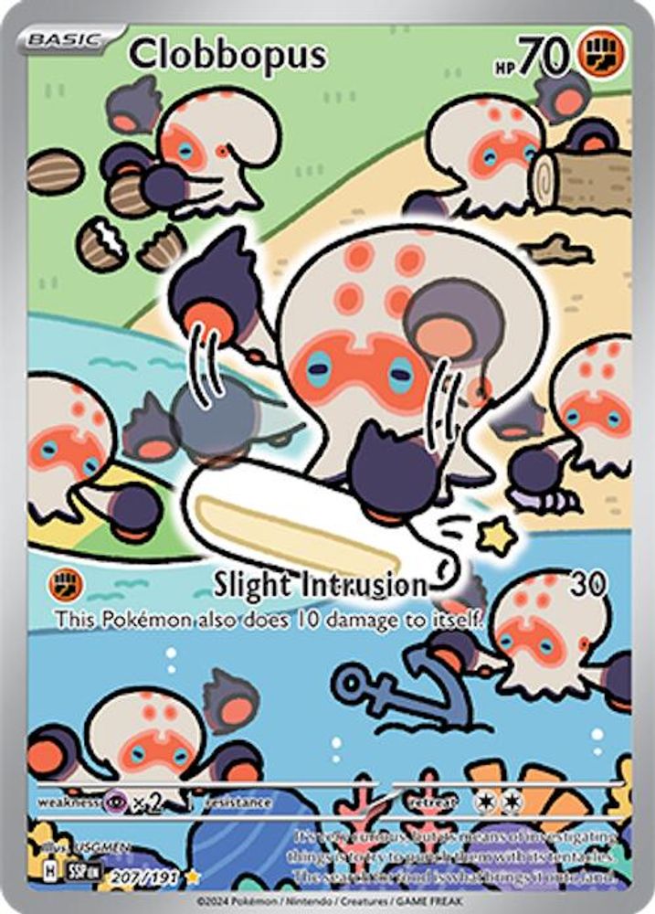 Clobbopus 207/191  - Holofoil SV08 Surging Sparks - Illustration Rare
