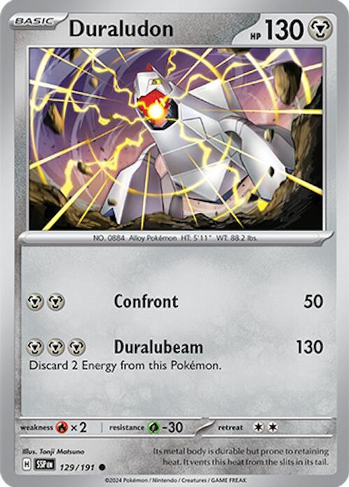 Duraludon 129  - Reverse Holofoil SV08 Surging Sparks - Common