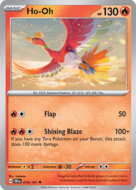 Ho-Oh 019  - Reverse Holofoil SV08 Surging Sparks - Uncommon
