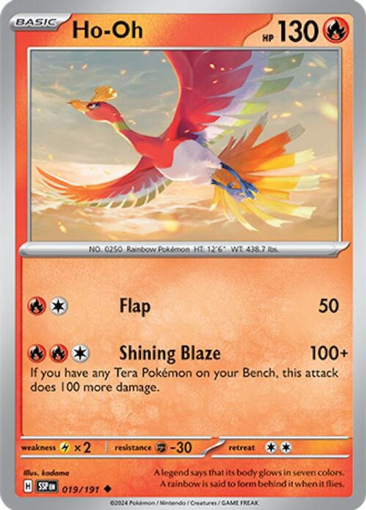 Ho-Oh 019  - Reverse Holofoil SV08 Surging Sparks - Uncommon