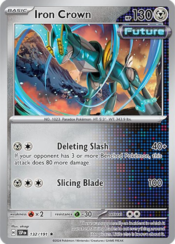 Iron Crown 132  - Reverse Holofoil SV08 Surging Sparks - Rare