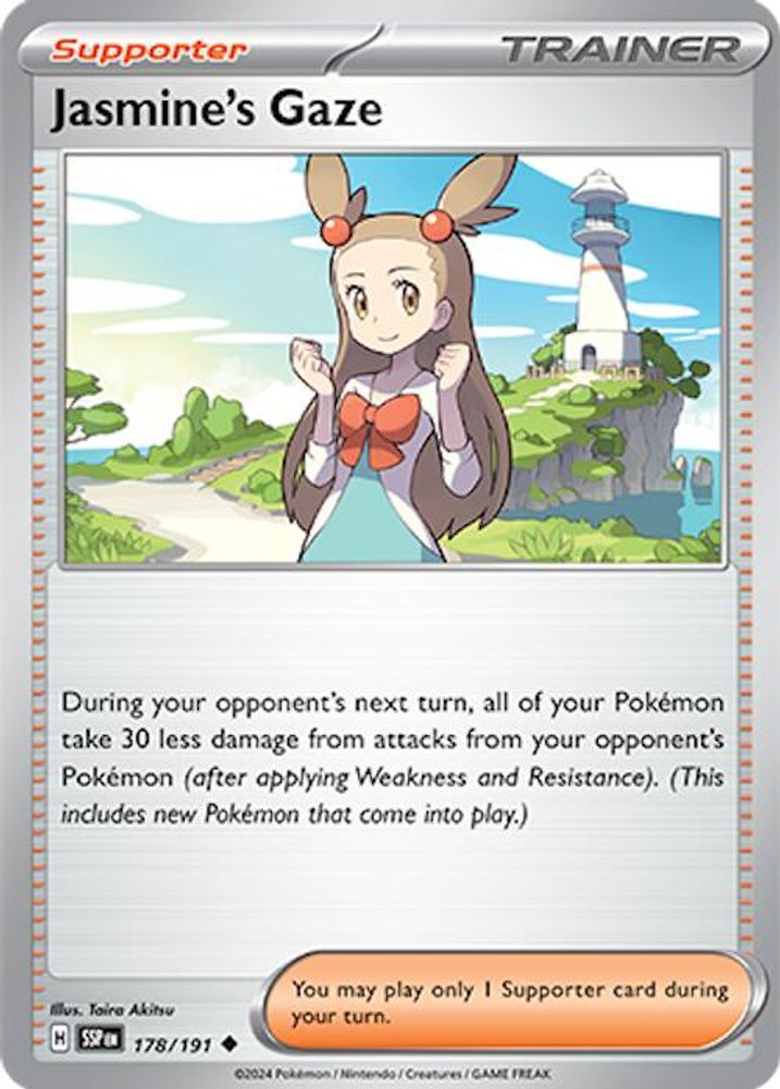 Jasmine's Gaze 178/191  - Reverse Holofoil SV08 Surging Sparks - Uncommon