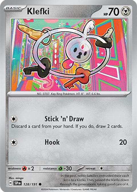 Klefki 128  - Reverse Holofoil SV08 Surging Sparks - Common