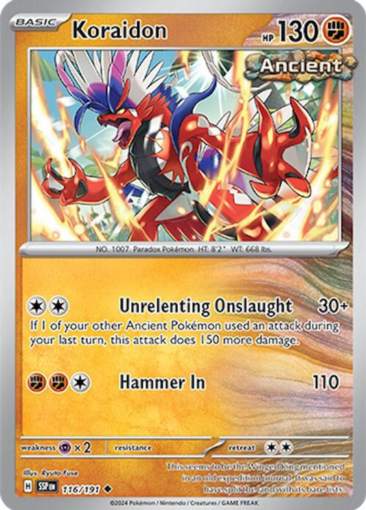 Koraidon 116  - Reverse Holofoil SV08 Surging Sparks - Uncommon