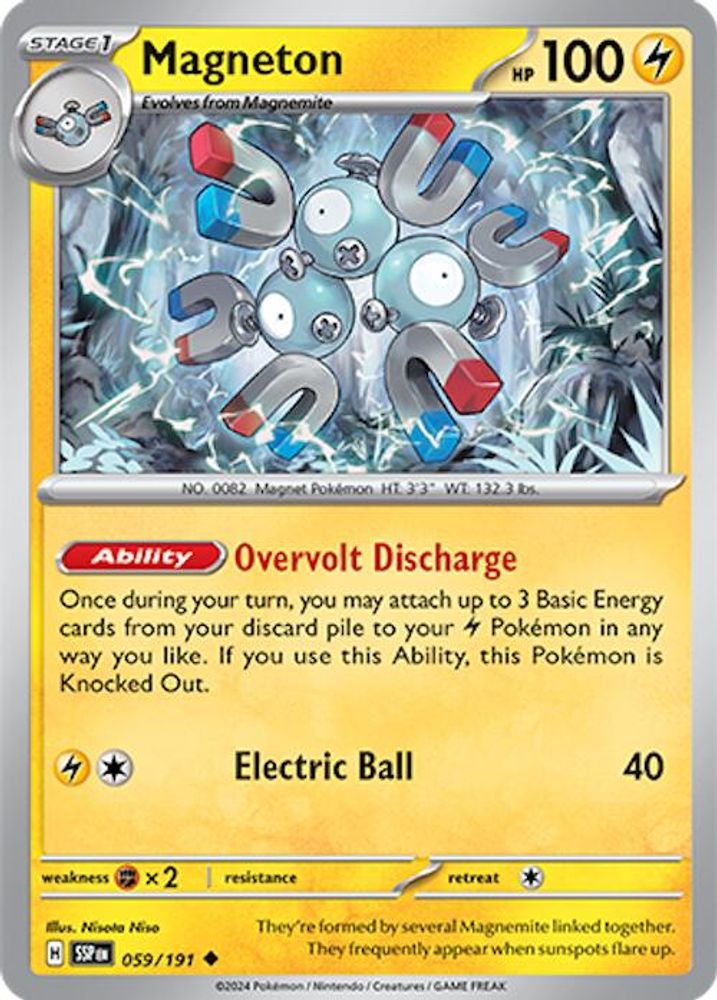 Magneton 059  - Reverse Holofoil SV08 Surging Sparks - Uncommon