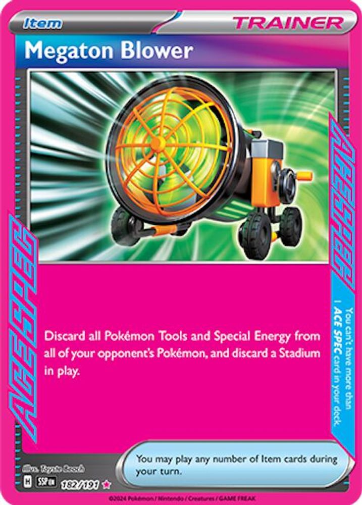 Megaton Blower 182  - Holofoil SV08 Surging Sparks - ACE SPEC Rare