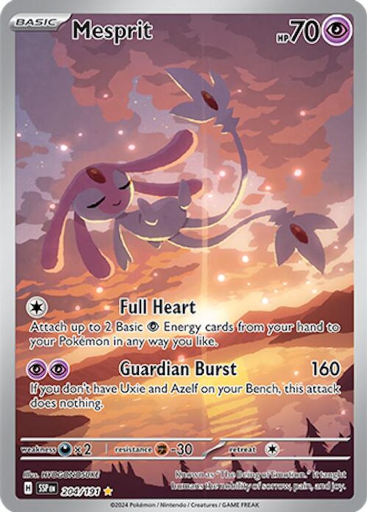 Mesprit 204/191  - Holofoil SV08 Surging Sparks - Illustration Rare