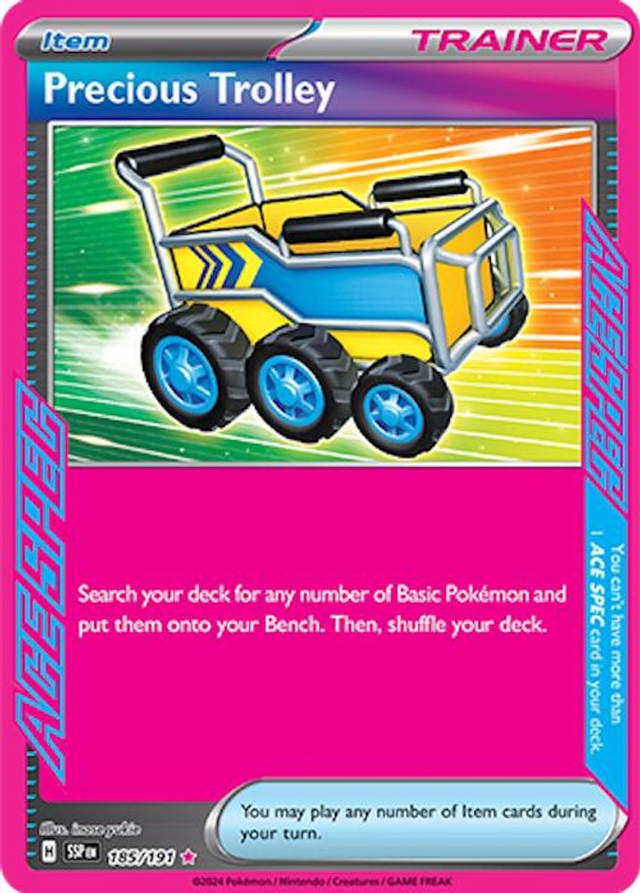 Precious Trolley 185  - Holofoil SV08 Surging Sparks - ACE SPEC Rare