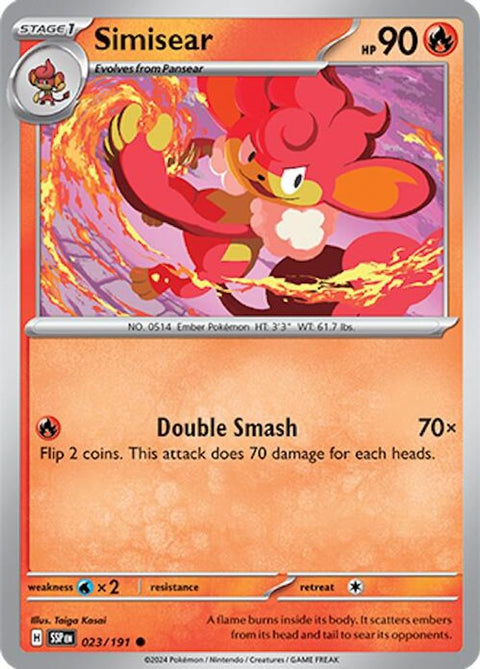 Simisear 023  - Reverse Holofoil SV08 Surging Sparks - Common