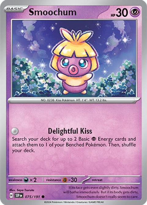 Smoochum 075  - Reverse Holofoil SV08 Surging Sparks - Common