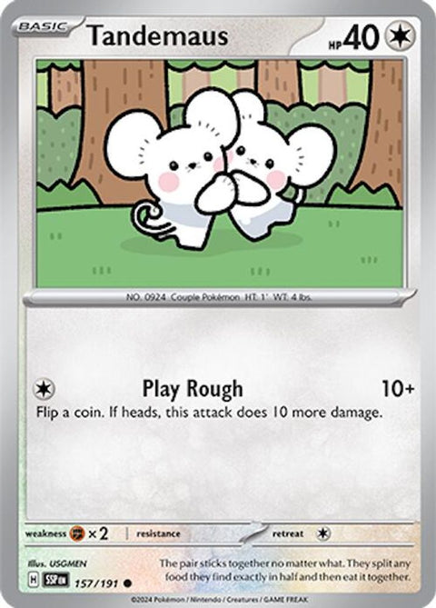Tandemaus 157  - Reverse Holofoil SV08 Surging Sparks - Common