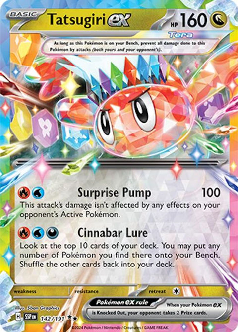 Tatsugiri ex 142/191  - Holofoil SV08 Surging Sparks - Double Rare