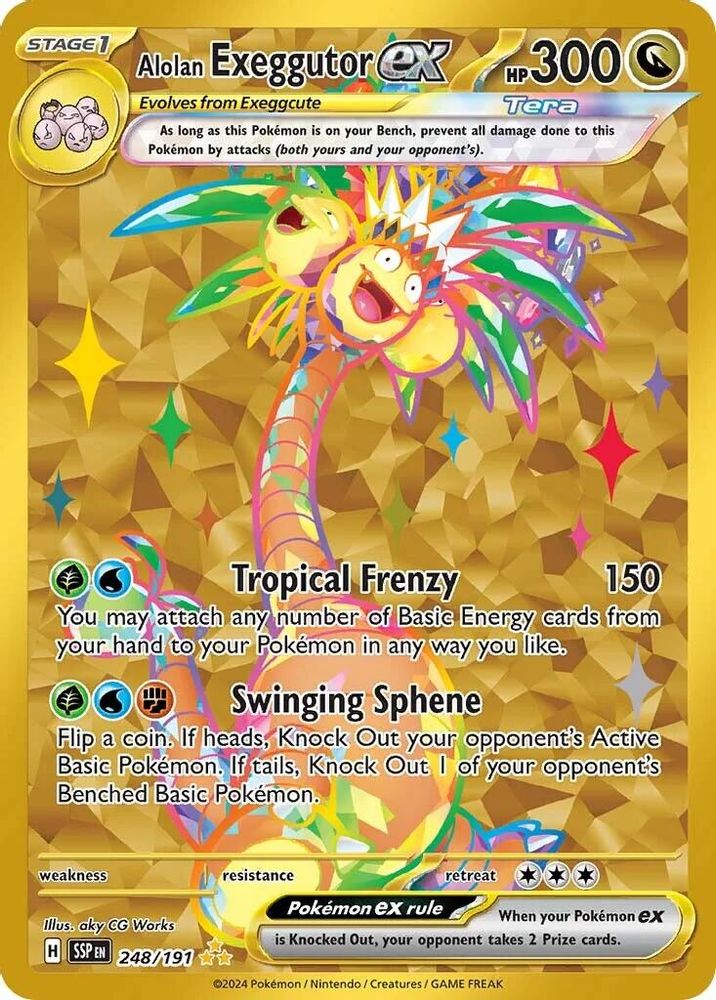 Alolan Exeggutor ex 248/191  - Holofoil SV08 Surging Sparks - Hyper Rare