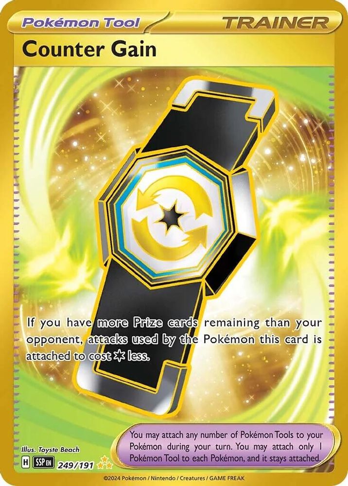 Counter Gain 249/191  - Holofoil SV08 Surging Sparks - Hyper Rare