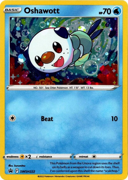 Oshawott (Cosmo Holo) SWSH222  - Holofoil SWSH Sword & Shield Promo Cards - Promo