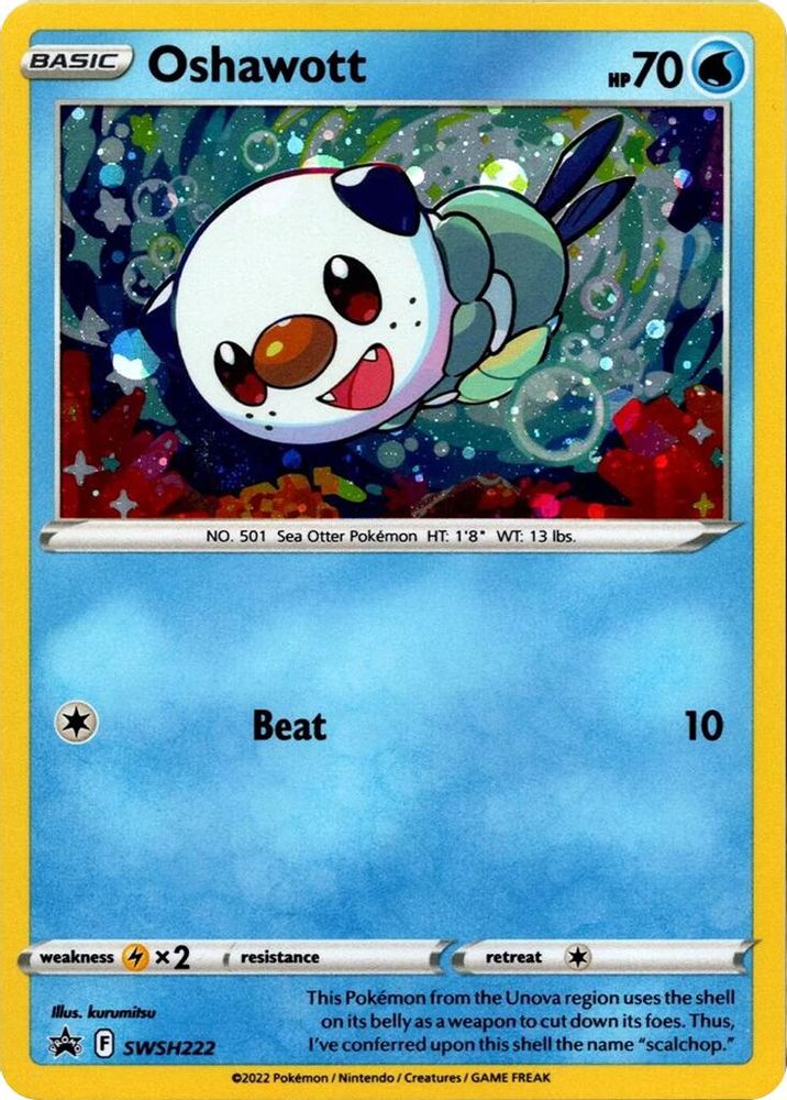 Oshawott (Cosmo Holo) SWSH222  - Holofoil SWSH Sword & Shield Promo Cards - Promo