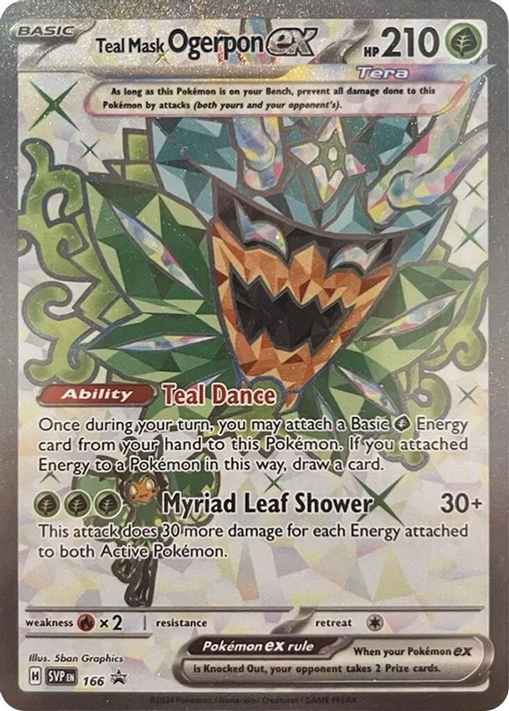 Teal Mask Ogerpon ex 166  - Holofoil SV Scarlet & Violet Promo Cards - Ultra Rare