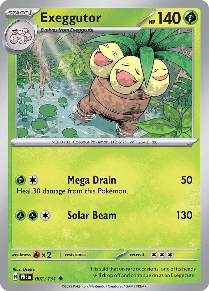 Exeggutor 002  - Reverse Holofoil SV Prismatic Evolutions - Uncommon