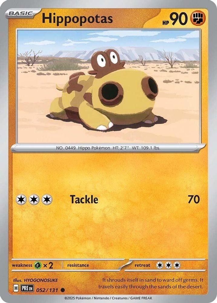 Hippopotas 052  - Reverse Holofoil SV Prismatic Evolutions - Common