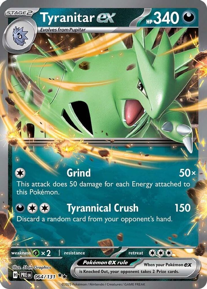 Tyranitar ex 064  - Holofoil SV Prismatic Evolutions - Double Rare