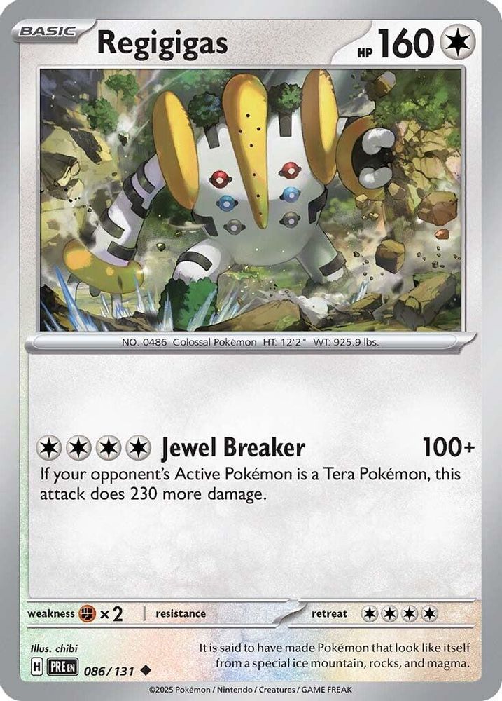 Regigigas 086  - Reverse Holofoil SV Prismatic Evolutions - Uncommon