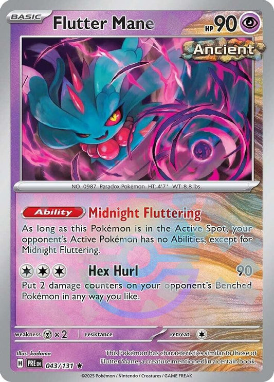 Flutter Mane (Poke Ball Pattern) 043  - Holofoil SV Prismatic Evolutions - Rare
