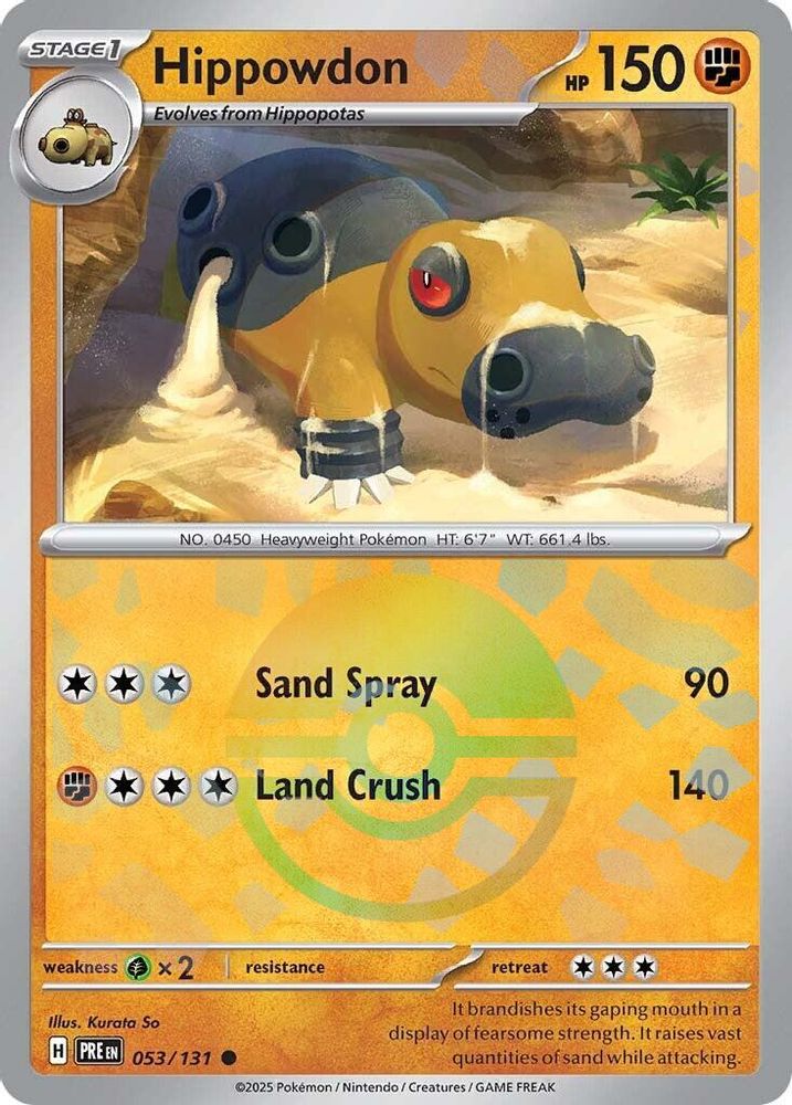 Hippowdon (Poke Ball Pattern) 053  - Holofoil SV Prismatic Evolutions - Common