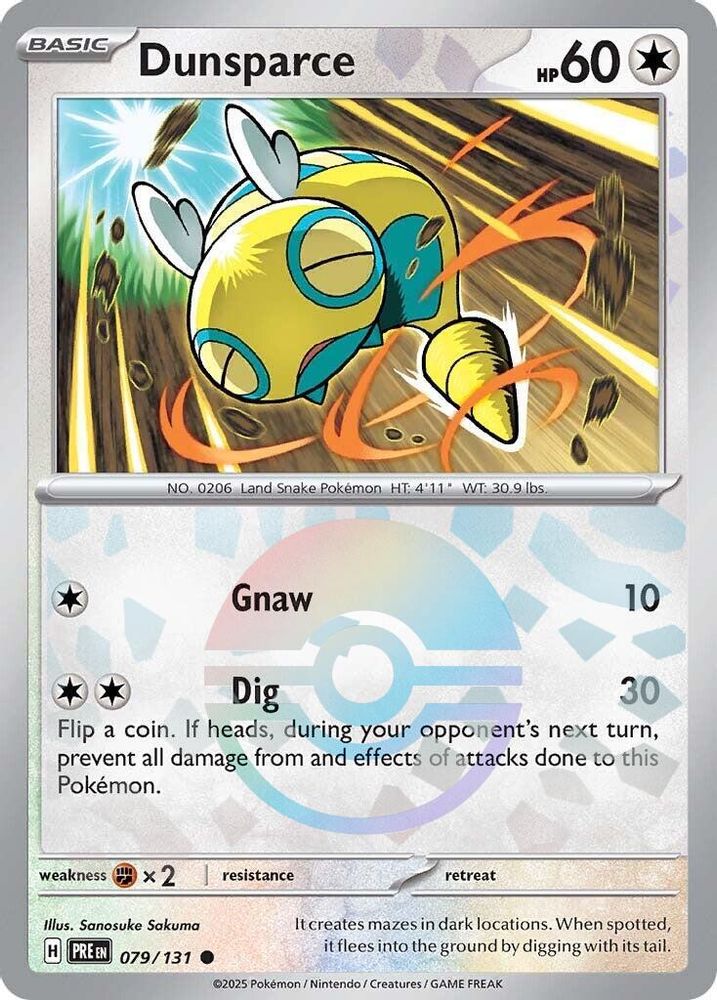 Dunsparce (Poke Ball Pattern) 079  - Holofoil SV Prismatic Evolutions - Common