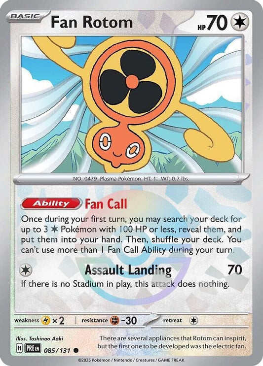 Fan Rotom (Poke Ball Pattern) 085  - Holofoil SV Prismatic Evolutions - Common