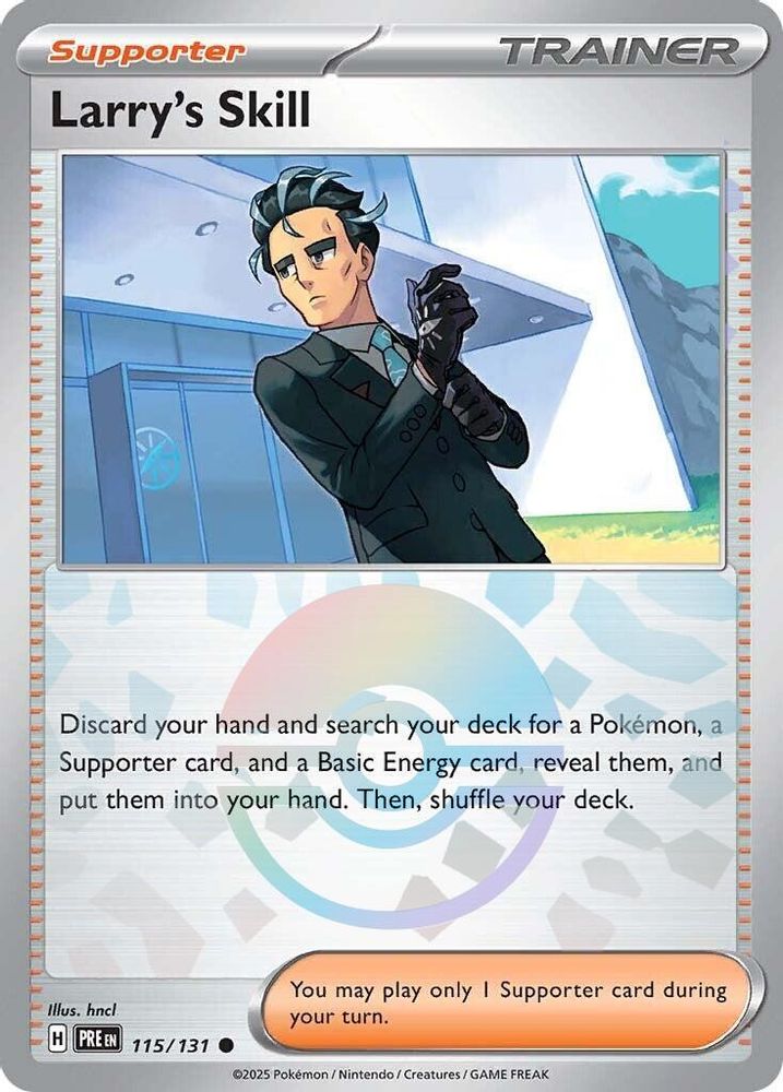 Larry's Skill (Poke Ball Pattern) 115/131  - Holofoil SV Prismatic Evolutions - Common