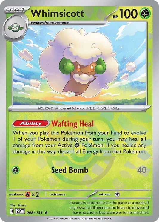 Whimsicott (Master Ball Pattern) 008  - Holofoil SV Prismatic Evolutions - Rare