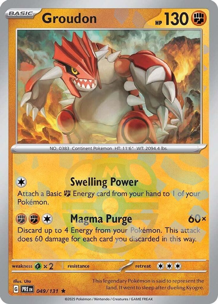 Groudon (Master Ball Pattern) 049  - Holofoil SV Prismatic Evolutions - Rare