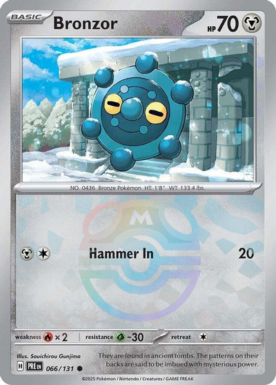 Bronzor (Master Ball Pattern) 066  - Holofoil SV Prismatic Evolutions - Common