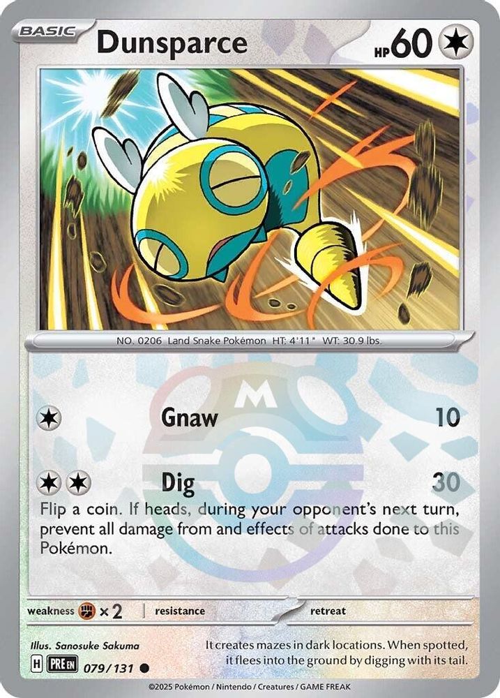 Dunsparce (Master Ball Pattern) 079  - Holofoil SV Prismatic Evolutions - Common