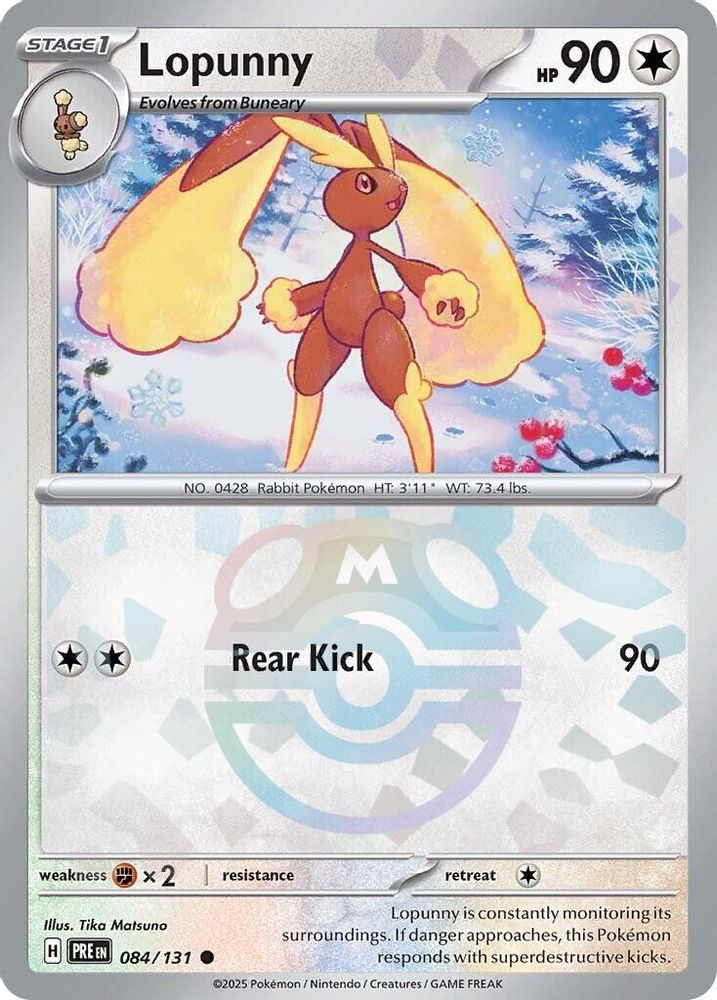 Lopunny (Master Ball Pattern) 084  - Holofoil SV Prismatic Evolutions - Common