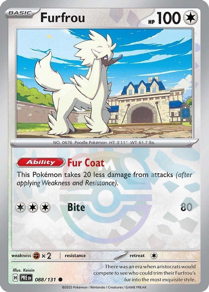 Furfrou (Master Ball Pattern) 088  - Holofoil SV Prismatic Evolutions - Common