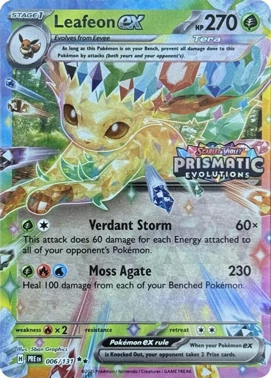 Leafeon ex (Prismatic Evolutions Stamp) 006/131  - Holofoil Miscellaneous Cards & Products - Promo