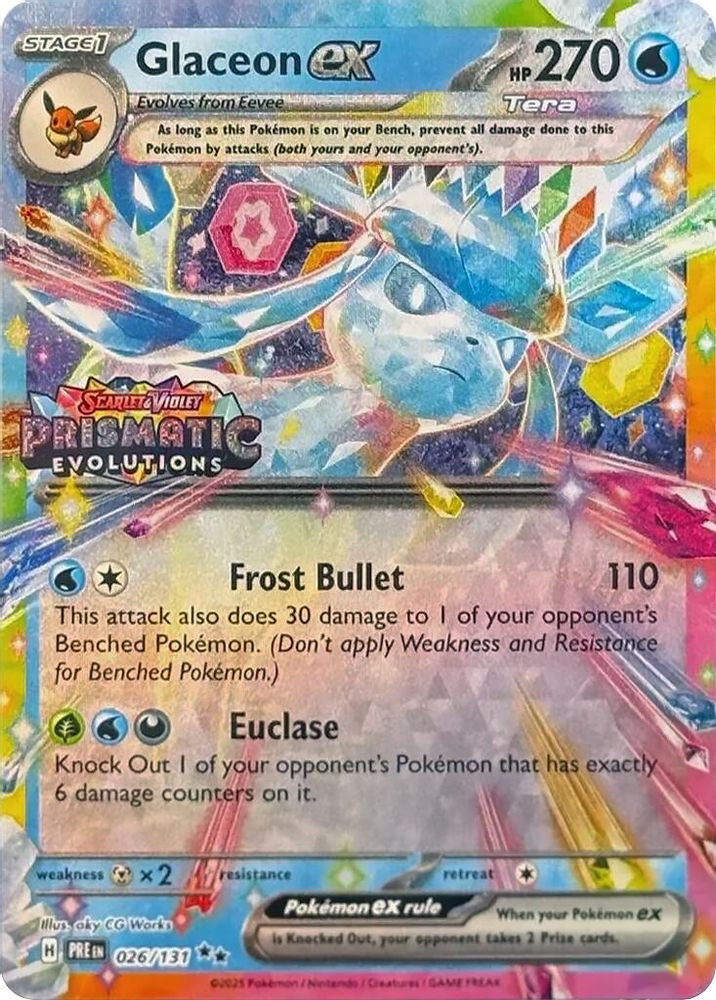 Glaceon ex (Prismatic Evolutions Stamp) 026/131  - Holofoil Miscellaneous Cards & Products - Promo