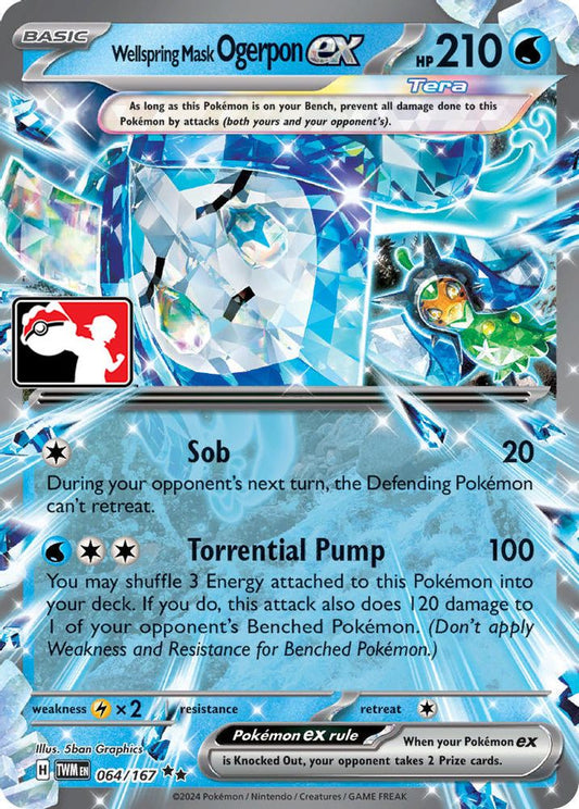 Wellspring Mask Ogerpon ex 064  - Holofoil Prize Pack Series Cards - Double Rare